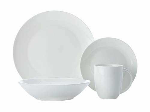 Maxwell & Williams Cashmere White Dinner Set for 4 in Gift Box, Coupe Design