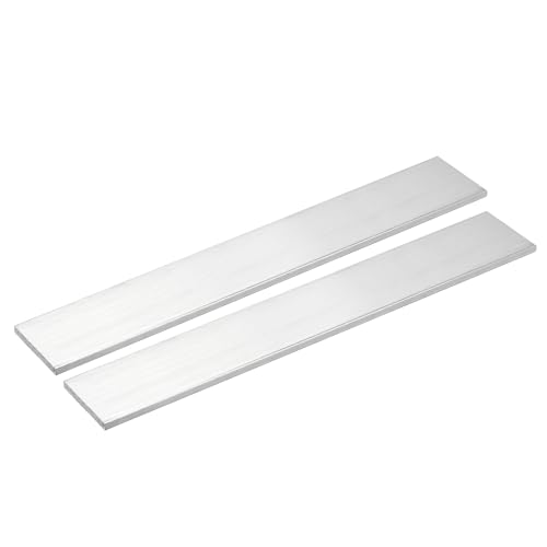 uxcell Square Aluminum Flat Bar, 2Pcs 1/4"x1.8"x12" 6061 Aluminum Plate