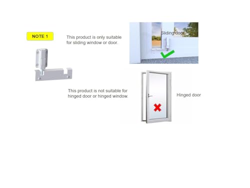 House Guard Sliding Glass Door Locks Upgraded Version Complete Footlock Kit Suitable for Sliding Doors and Windows 100,000 Times of Lock Body Opening and Closing Detection(White)