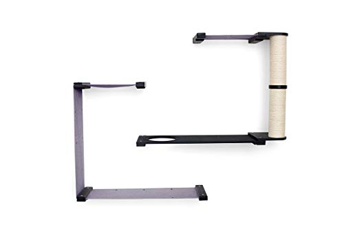 CatastrophiCreations Dakota - Multiple-Level Cat Hammock & Climbing Activity Center Wall-Mounted Cat Tree Shelves, Onyx/Charcoal Gray