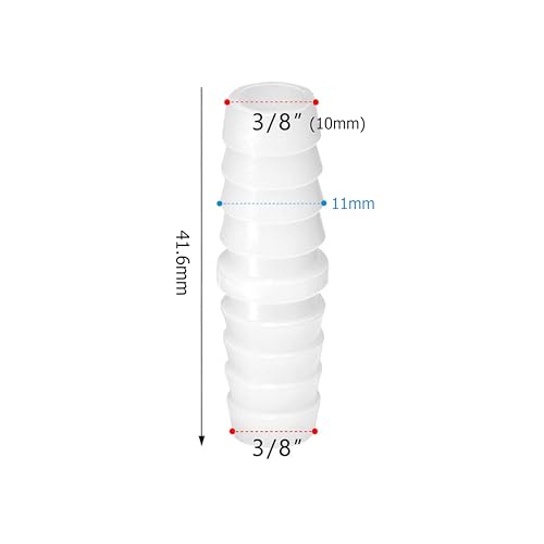 Image of Quickun Plastic Hose Barb Fitting, 3 /8 inch x 3 /8 inch Barbed Splicer Mender Joint Adapter Union Fitting (Pack of 10)