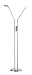 Produktbild Fischer & Honsel Stehleuchte Dent, 2x LED 6 Watt, Matt, Nickelfarben, 3 Stufen CCT, Stufenlos Dimmbar, Flexarme, 40108, 25x25x150cm (LxBxH), 1600 Lumen, 2700K/ 3350K/ 4000K