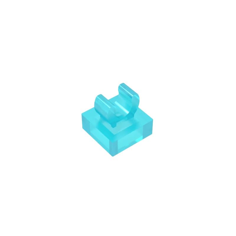 Gobricks 15712 Hinge Plate Tile Special 1x1 with Clip with Rounded Edges 50 Pieces GDS-818 Compatible with Lego Building Blocks Color:Trans Light Blue — image 1