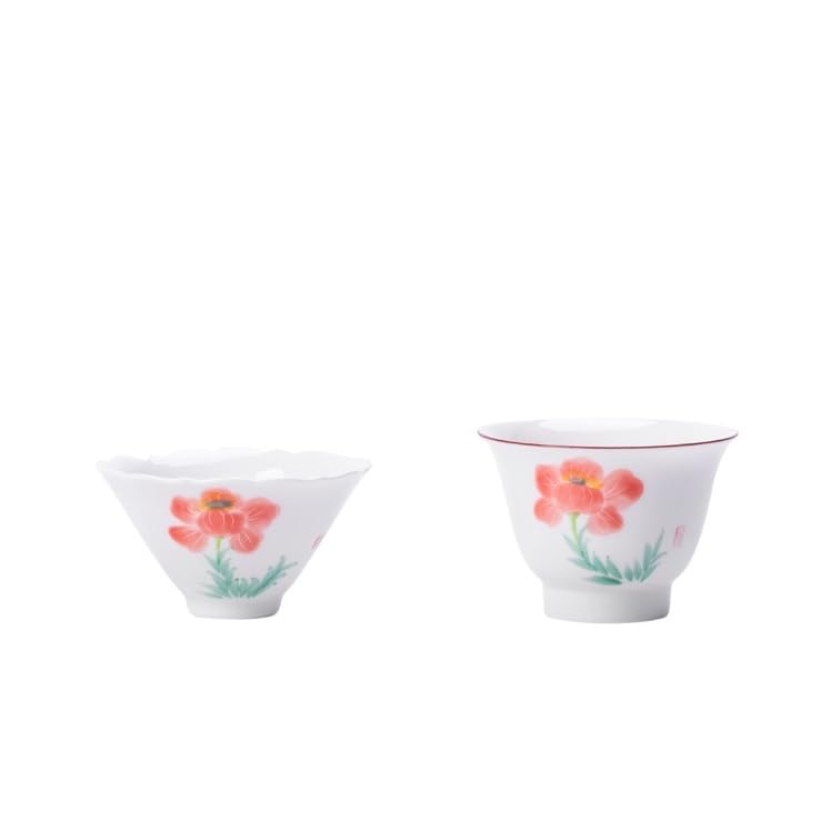 Tazas Matcha Taza de té chino Taza de café de viaje Taza de invitado para mujer de porcelana blanca pintada a mano Taza de té Kung Fu de cerámica Taza individual china Juego de té con infusor