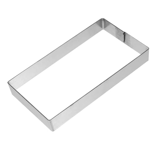 JECOMPRIS Stampo Per Torte Rettangolare in Acciaio Resistente Anello Di Cottura Stampo Per Dolci Strumento Da Forno Per Pancake e Torte