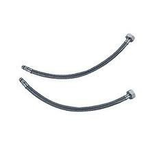 Flexible MonoBloc Tap Connectors Tails M10 x 1/2 BSP x 300mm MonoBlock by UK, Silver and Black