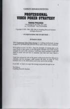 PROFESSIONAL VIDEO POKER STRATEGY