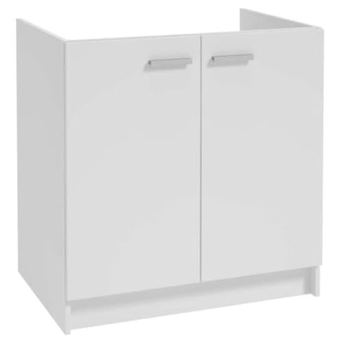 Domodomo Armario de cocina 80 x 46,5 x 82 cm, mueble de cocina, armario bajo lavabo, sin fregadero