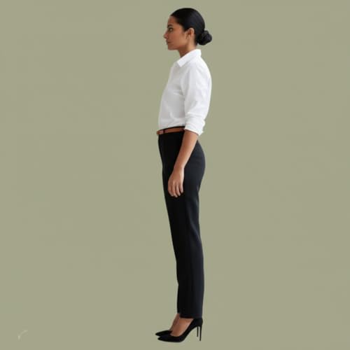 Image of Women Regular Fit Black Formal Pant for Office Wear
