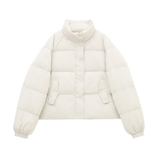 Doudoune courte femme col haut veste d'hiver ample