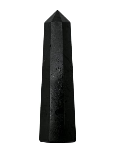 Tourmaline noire naturelle de grade AAA en tour d'obélisque pour lithothérapie