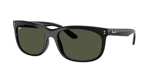 Ray-Ban RB2389 Sunglasses Bundle: RB 2389 BALORETTE 901/31 Black/Green Crystal Standard and Eyewear Cleaning Kit