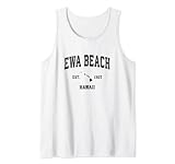 ewa beach hawaii hi vintage sports design stampa nera canotta