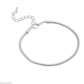 GlobalNiche® 4PCs Lobster Clasp Snake Chain Charm Bracelets Adjustable Chic 20cm