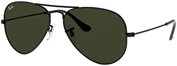 Óculos de Sol Ray-Ban Aviator, Preto, Tamanho 58