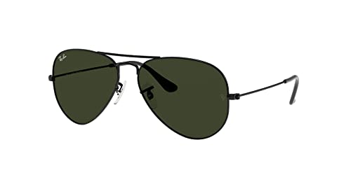 Óculos de Sol Ray-Ban Aviator 0RB3025L L2823 Tam 58 / Preto - Lentes Verde