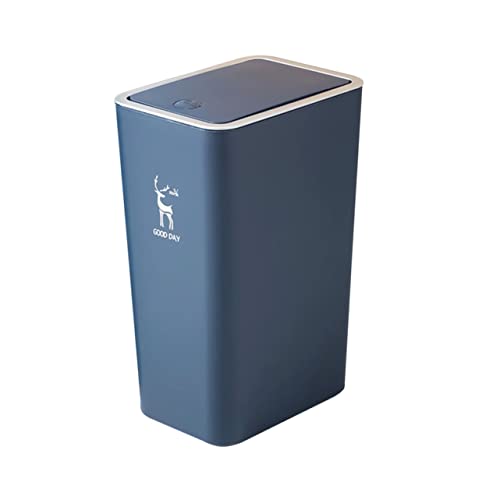DIKACA 1 Pieza empujar bote de basura papelera cocina cubos basura cocina kitchen bin bote de basura casero papelera de moda cubo de basura creativo páginas Blue
