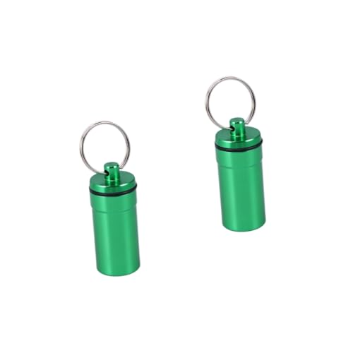 Healeved 2 Pièces Pilulier Trousse à Pharmacie De Poche Trousseau De Porte-clés Huile De Poisson Petit Conteneur De Stockage Bouteille De Étanche Conteneurs Étanches