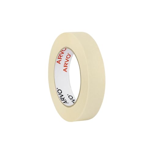 ARVO Masking Tape for Painting – 24 mm x 50 m Decorators Painters Tape | Medium-High Adhesion, Crepe Paper for Walls, Trim & Multi-Surface Indoor Decorating – Pack of 1