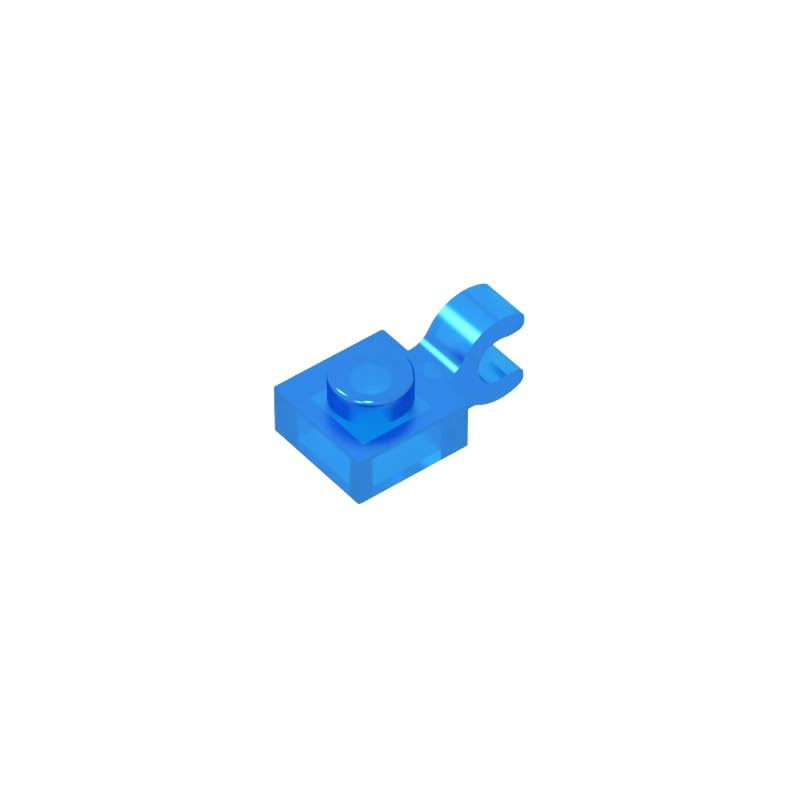 Gobricks 6019 Hinge Plate Plate Special 1x1 with Clip Horizontal [Thick U Clip] 50 Pieces GDS-813 Compatible with Lego Building Blocks Color:Trans-Dark Blue — image 1