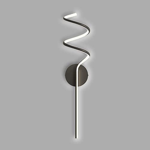 Lámpara de pared de espiral negra con pantalla acrílica para fondo LED