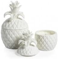 Ananas Blanc Zodax Ceramic Pineapple Candle - 6 oz