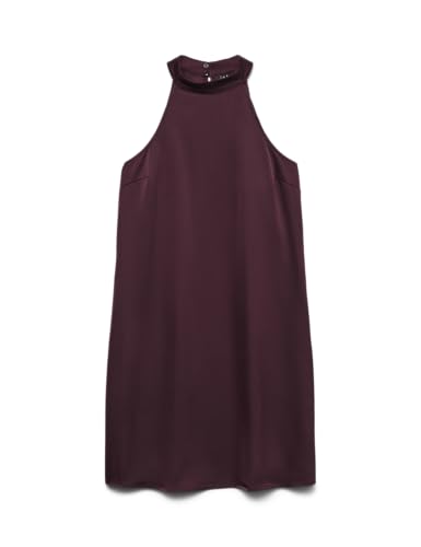 Robe courte femme VERO MODA Vmelena col rond chic robe d'été fluide vin M