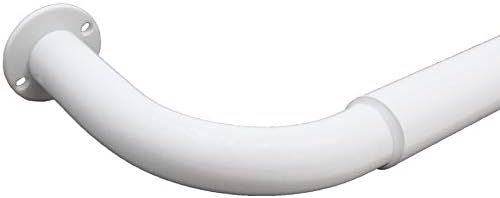 Energy Saving Wrap Around Black Out Return Adjustable Window Curtain Metal Rod Set, 1-inch Diameter, 28" to 48", Glossy White