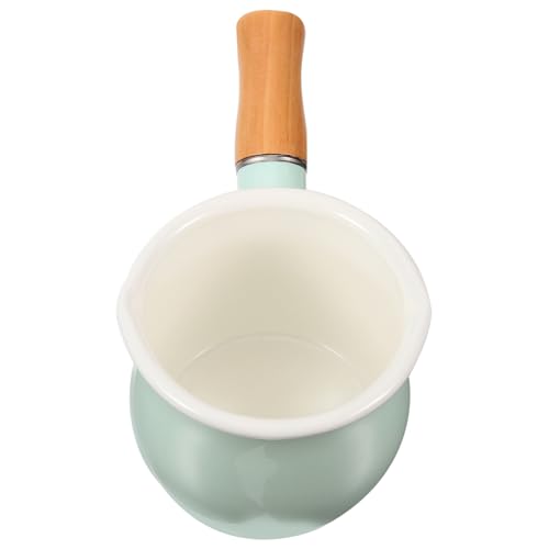 MOTHNUR Cazo Esmaltado Antiadherente Mango de Cacerola Pequeña para Leche y Salsas Ligera y para Cocinar Sopas y Alimentos Infantiles Color Aleatorio Color Aleatorio