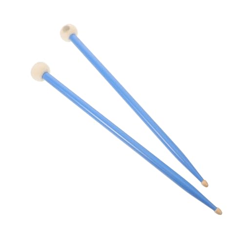 Baquetas Vaguelly para batería y percusión, par doble extremo de madera de arce con cabezas suaves de fieltro, color azul