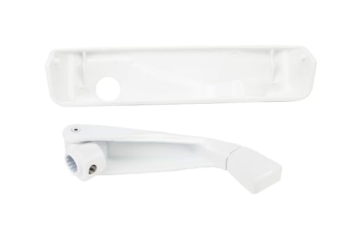 Manivela plegable para ventana derecha que evita golpes con las cortinas en color blanco 6