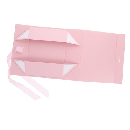MOKKHNB リボン付き折りたたみ式 ボックス 製収納ボックス フリップトップデザイン 記念品 包装用 小物入れ パーティー結婚式プレゼントに適したエレガントなデザイン