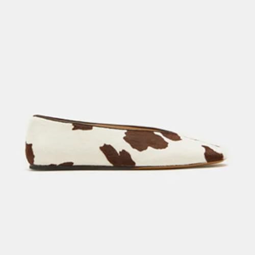 Arqa Women's Round Toe Studded Leather Slippers Comfortable Casual Soft Slip On Suede Leather Ballet Flats Dressy Simple Ballerina Walking Low Heel Shoes4