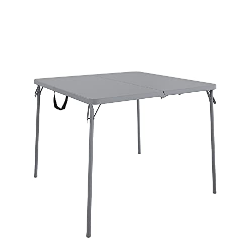 Image of CoscoProducts COSCO XL 38.5 inch Half Card w /Handle Indoor & Outdoor, Portable, Wheelchair Accessible, Camping, Tailgating, & Crafting Folding Table, Gray, 1-Pack,Grey