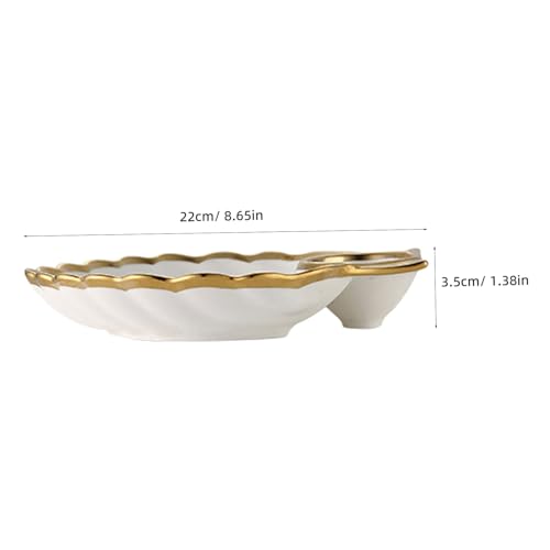 Plato de cerámica con forma de concha para sushi y snacks miniatura 2