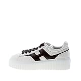 Hogan Donna H645 Sneaker H-Stripes in Pelle Avorio e Nero Color Bianco Size 37