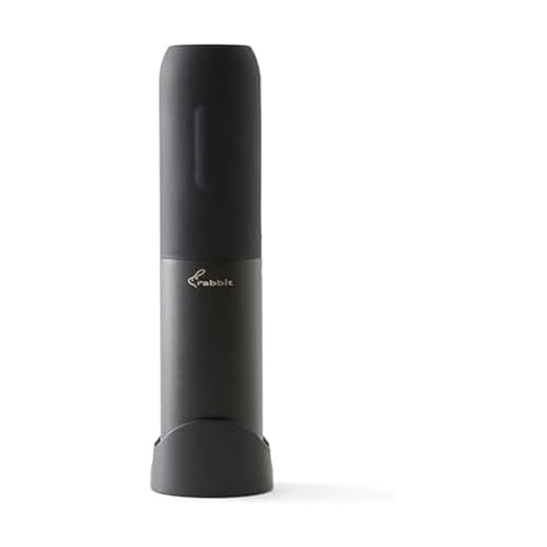 Rabbit Compact Electric Corkscrew Wine Bottle Opener, Black, 10.75 Inch