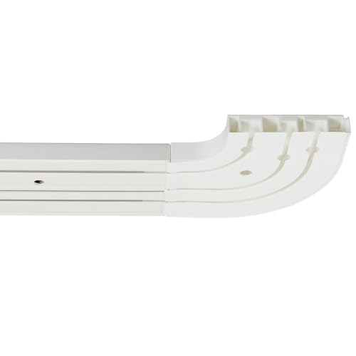 GARESA Gardinenschiene 3-läufig 160 cm weiß – Moderne Vorhangschiene aus Kunststoff zur Deckenmontage, geeignet für leichte und mittelschwere Vorhänge GARESA Gardinenschiene 3-läufig 160 cm weiß – Moderne Vorhangschiene aus Kunststoff zur Deckenmontage, geeignet für leichte und mittelschwere Vorhänge