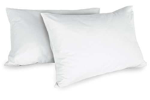 Zer0bed, Coppia Di Federe In Cotone 52x80 CM, Bianco, Set Di 2, Tinta Unita, 100 Percento Cotone, Cusino Letto, Chiusura A Busta
