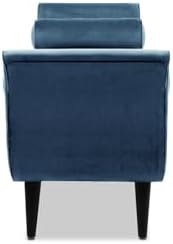 Jennifer Taylor Home Alma Tufted Flared Arm Entryway Bench, Satin Teal Blue Velvet