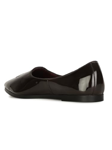 Image of Bata Jalsa Patent Men Slip-On Mojari Moccasin Slipper in Brown, 7 UK