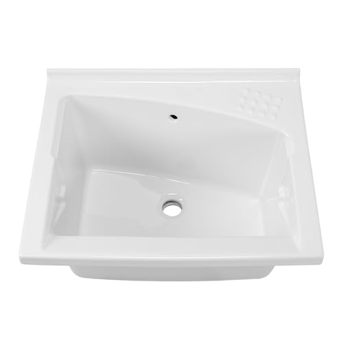 Vasca Lavatoio 75x61 Cm In Ceramica Bianca Lucida Linea Revine Con Installazione A Incasso O Da Appoggio Su Piano O Muretto