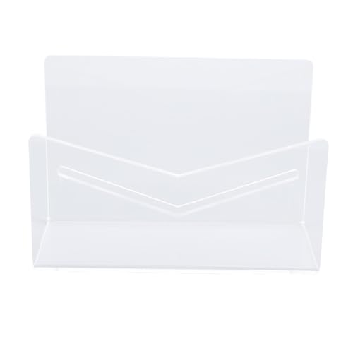 Haofy Desktop Mail Holder 6x2.6x3.9 Inches for Letters Documents Business Cards with Non Slip Base Spacious Storage Up to 2.5 Inches Wide Paper for Home Office School (Transparent)