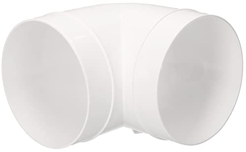 KOTARBAU® - Raccordo a gomito per tubi di ventilazione, Ø 100 mm, angolo di 90°, plastica bianca