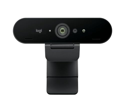 Logitech Brio 4K Webcam, Video Calling, Noise Cancelling Microphone, Automatic HD Exposure Compensation, Microsoft Teams, Zoom, Google Voice, Google Meet, PC/Mac/Notebook/Macbook - Graphite
