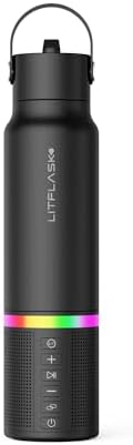 LitFlask Smart Water Bottle, Ultra Premium Bluetooth Speaker, Por...