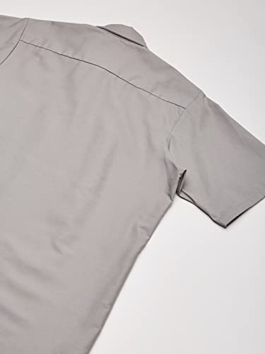 Red Kap Men's Standard Industrial Work Shirt, Regular Fit, Short Sleeve, Light Grey, 5X-Large #TOP3