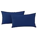 idee-home Outdoor Lumbar Pillows for Patio Furniture, Outdoor Pillows set of 2 with Inserts Included, Waterproof Outdoor Throw Pillow Covers with Inners 12x20 inch Outside Decorative Pillow Cases