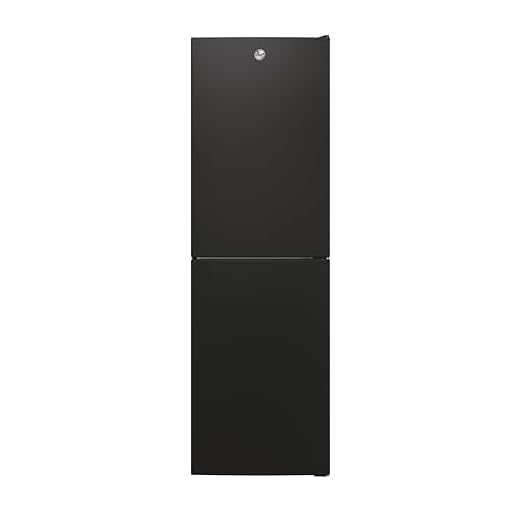 Hoover H-FRIDGE 300 Freestanding Fridge Freezer 50/50, 2 Doors, Low Frost Technology, E Class, 252L Total Capacity, Internal Display, Integrated Handle, Black, 54.5x55x176 cm - HOCT3L517EBK