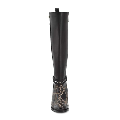 Cuadra Women's Tall Boot in Python Leather Black 4V01PH3